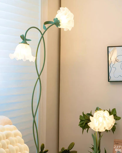 Lampadaire Fleurs de Calla Vertes