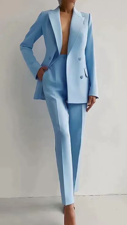 Ladies' Formal Suit Set with Long Blazer – Élégant and Professional