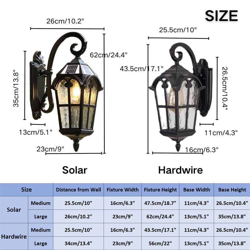 Luminaire d'Extérieur Vintage Solaire, télécommande