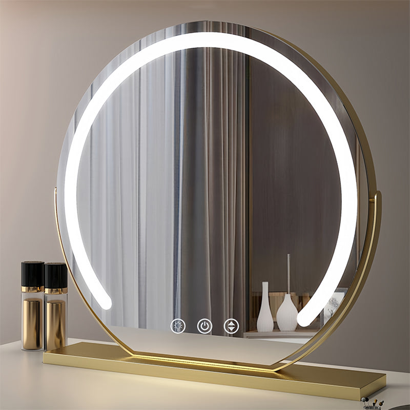 Miroir de Maquillage LED Intelligent – Doré