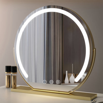 Miroir de Maquillage LED Intelligent – Doré