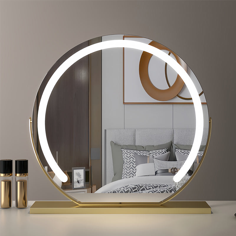Miroir de Maquillage LED Intelligent – Doré