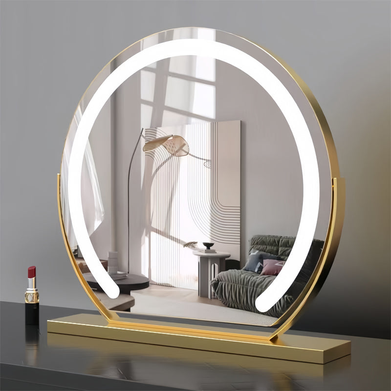 Miroir de Maquillage LED Intelligent – Doré