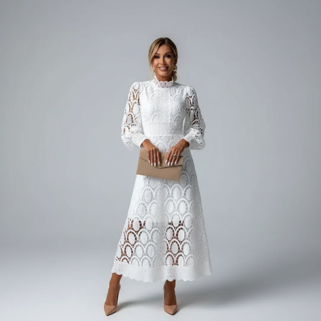 Robe Élégante Dentelle Femme, mi-longue