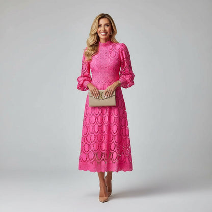 Robe Élégante Dentelle Femme, mi-longue