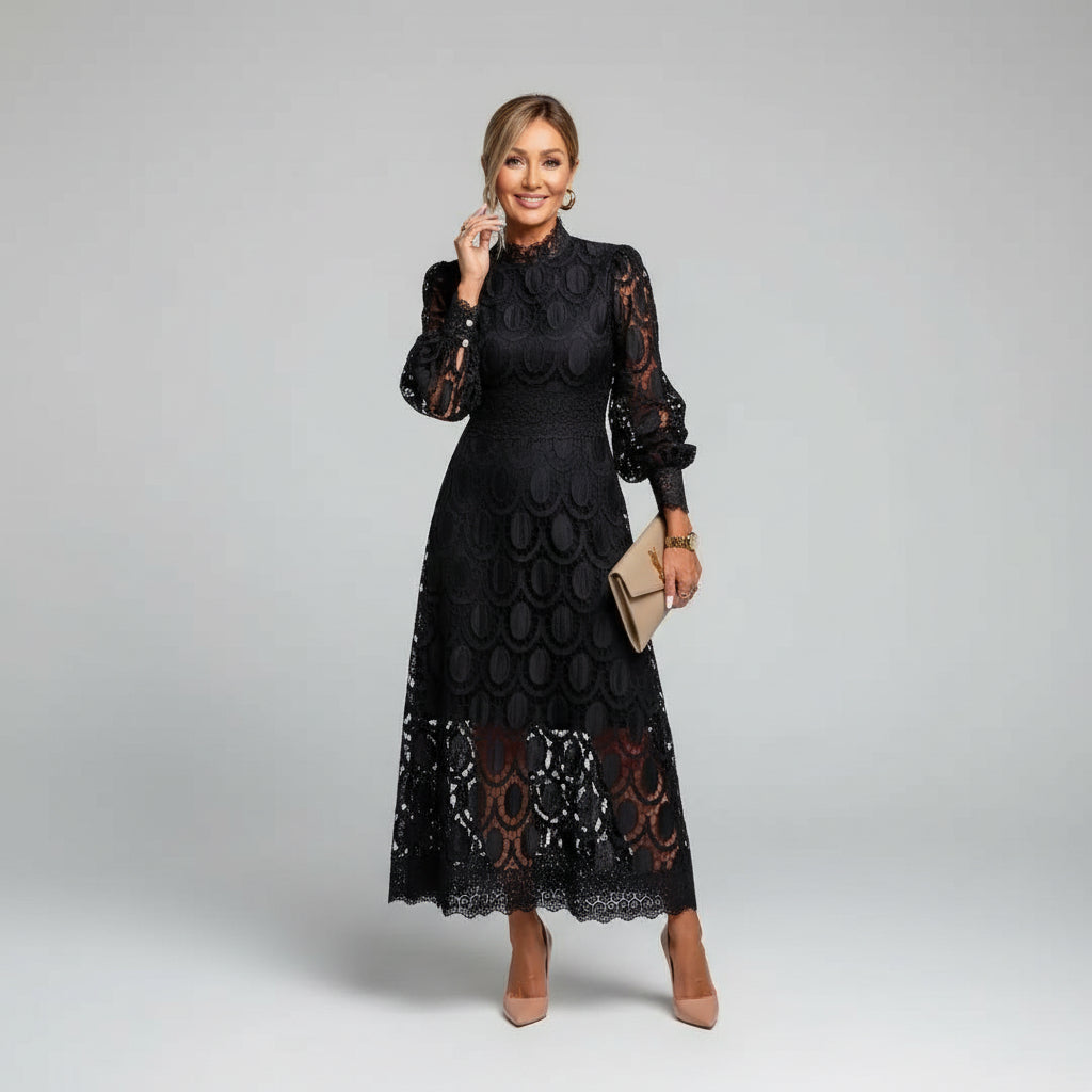 Robe Élégante Dentelle Femme, mi-longue