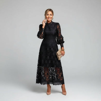 Robe Élégante Dentelle Femme, mi-longue