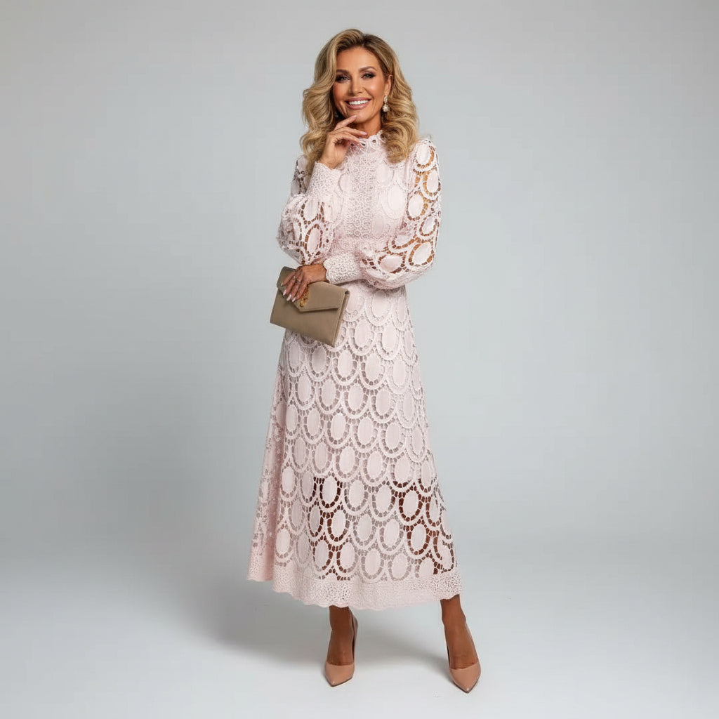Robe Élégante Dentelle Femme, mi-longue