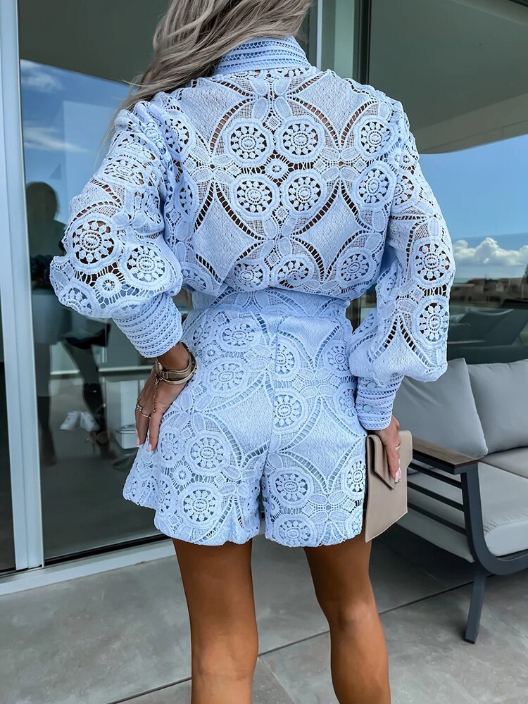 Ensemble Élégant Dentelle Femme, taille haute