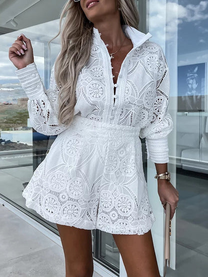 Ensemble Élégant Dentelle Femme, taille haute