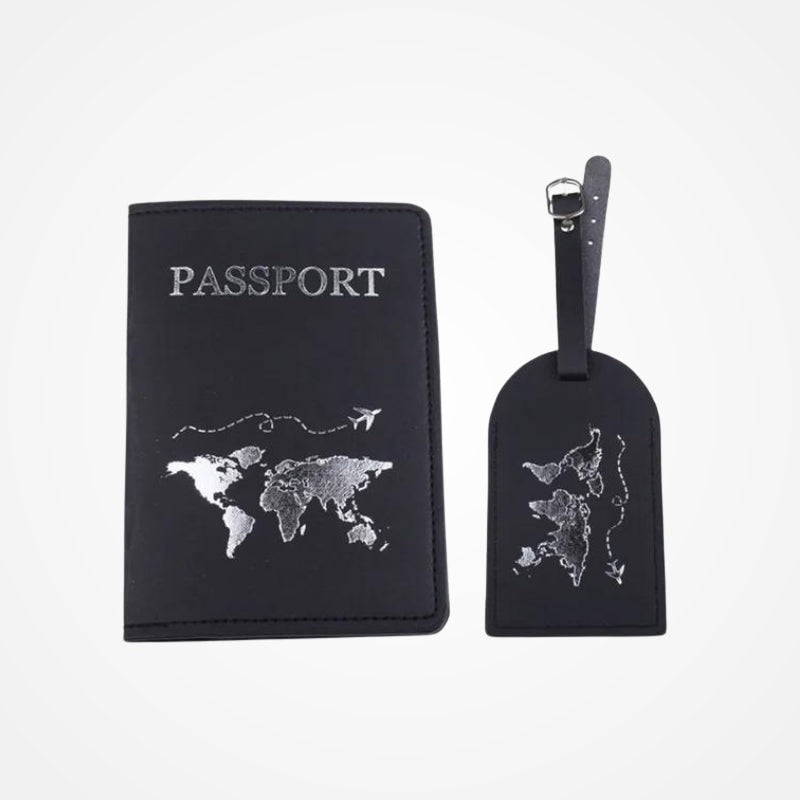 Pack - Etiquette Bagage Et Etui Passeport