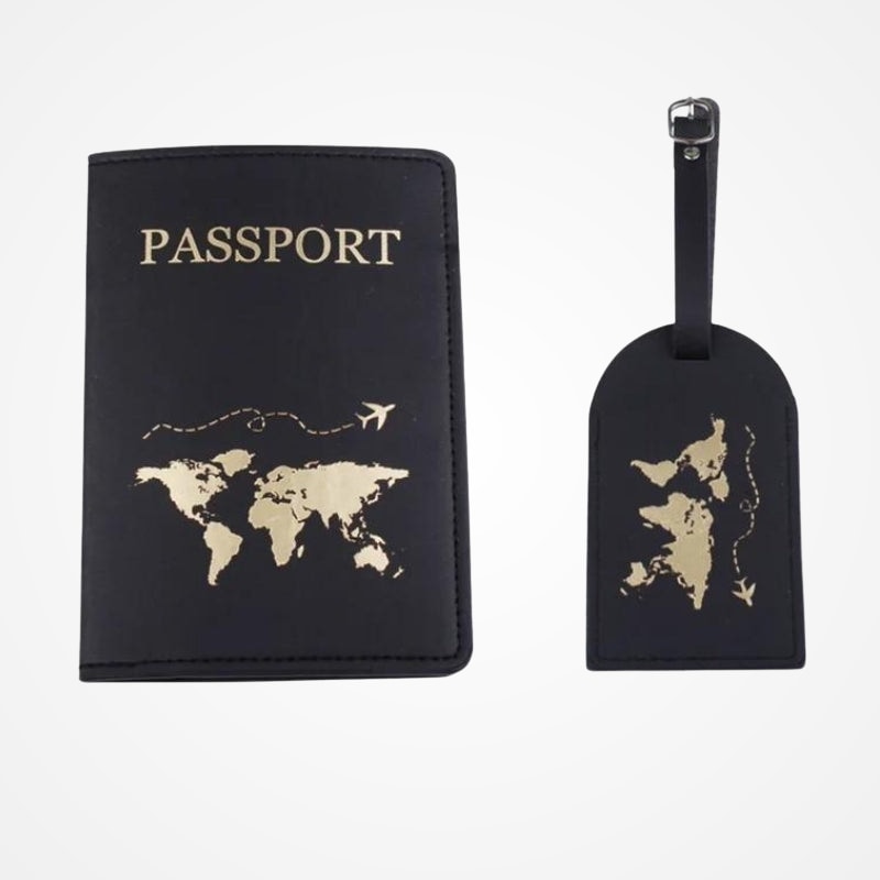 Pack - Etiquette Bagage Et Etui Passeport