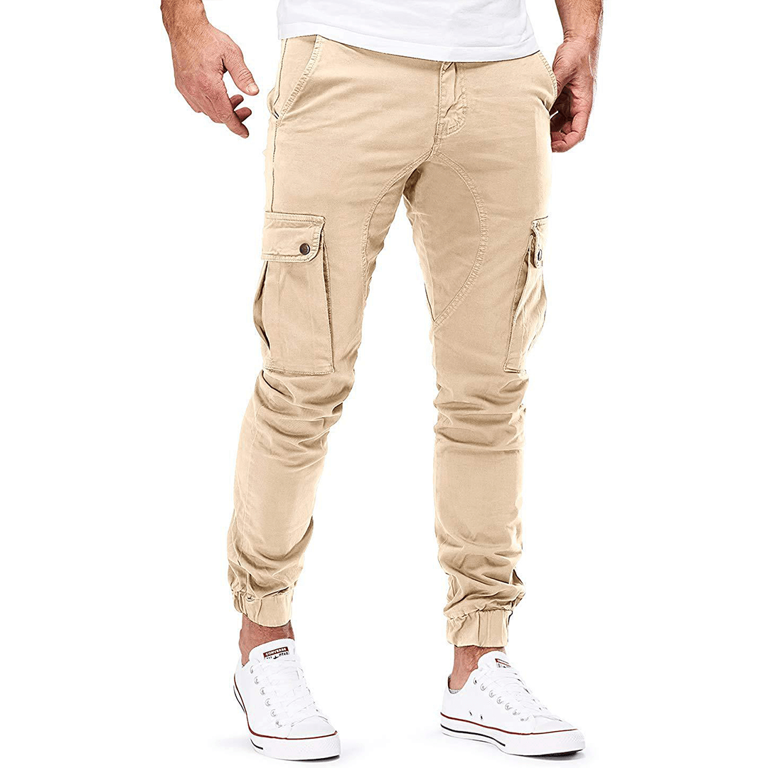 Pantalon Ajusté Extensible Homme, multi-poches