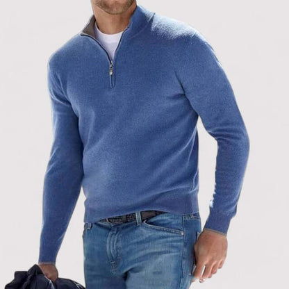 Pull Homme, demi-zip – Beige