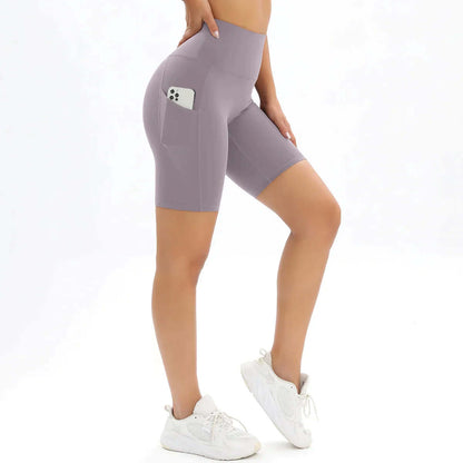 Short Femme, taille haute, avec poche