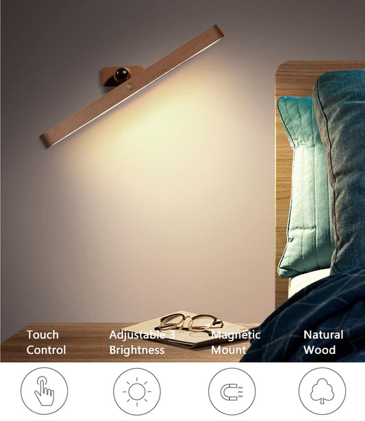 LumaWood - Lampe Magnétique Facile avec Lumière Naturelle Douce Partout