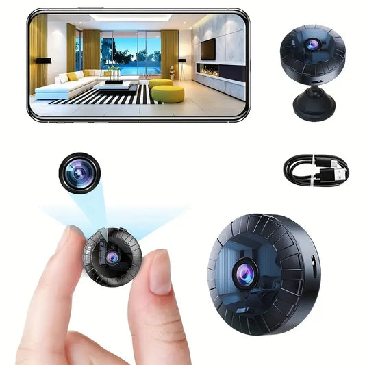 Caméra de Sécurité Wi-Fi Compacte 4K – Surveillance Intérieure et Extérieure