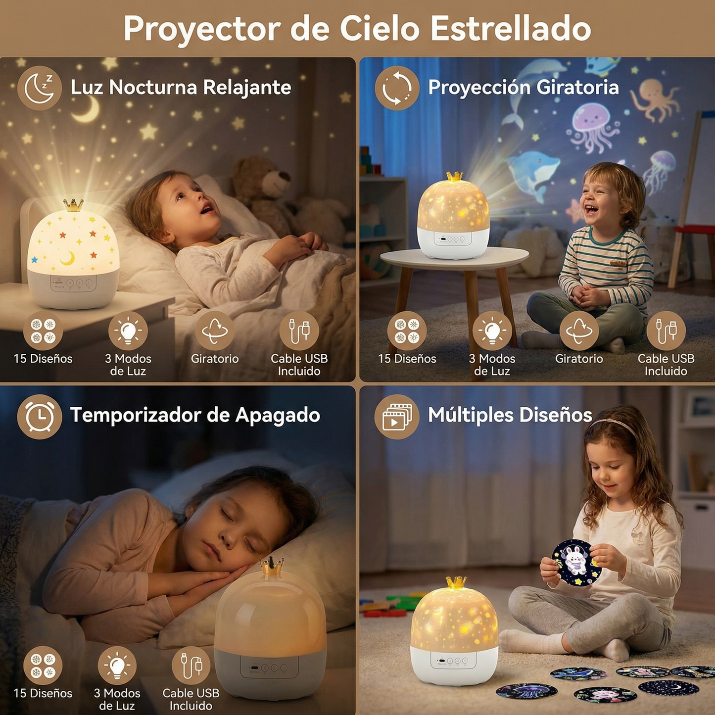 LumiNova - Projecteur de Ciel Étoilé LED Rotatif