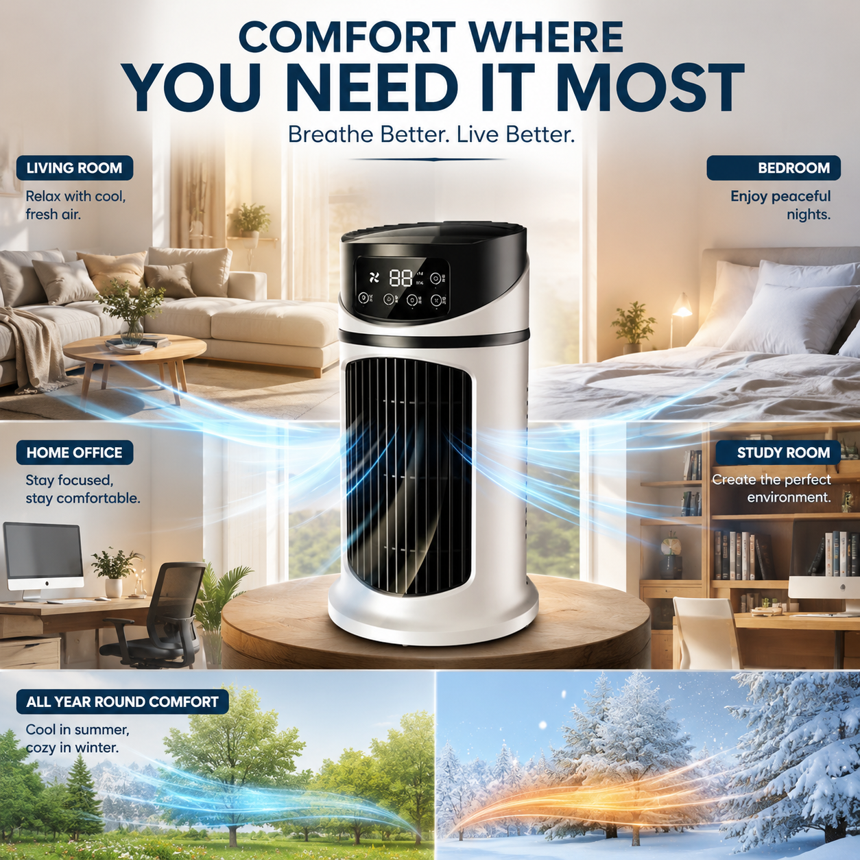 Rafraîchisseur d'Air Portable Performant Compact