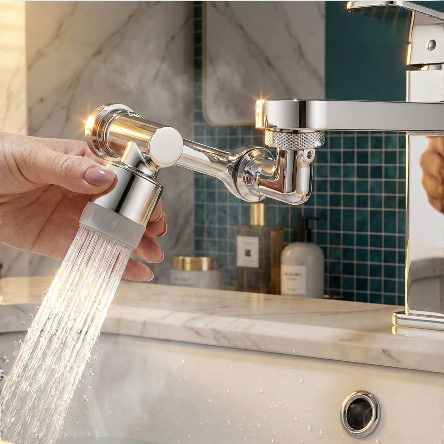 FlowMaster - Gérez l'eau de votre évier avec une rotation splash-free à 1080°