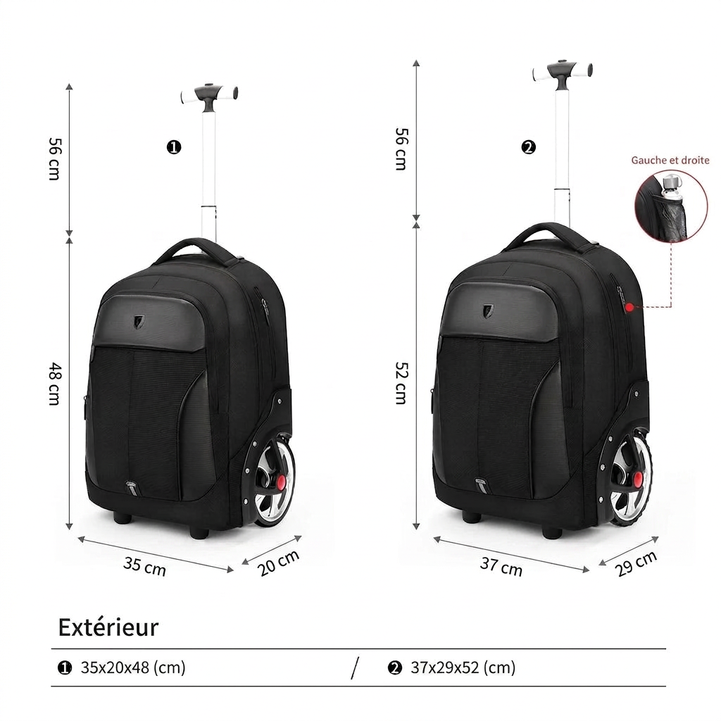 NUSAKAN - Sac À Dos Cabine Roulettes
