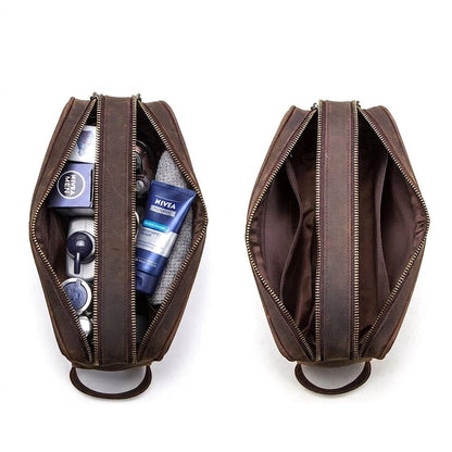 Trousse Toilette Cuir Homme Vintage – photo 2