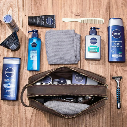 Trousse Toilette Cuir Homme Vintage – photo 5