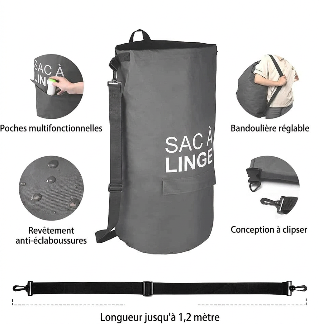 Zéphyr - Sac à Linge de Voyage Imperméable 71L