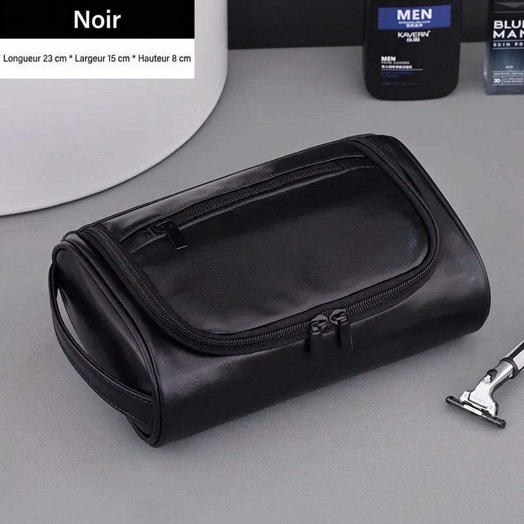 TETHYS - Trousse de Toilette Homme en Cuir Grande Capacité
