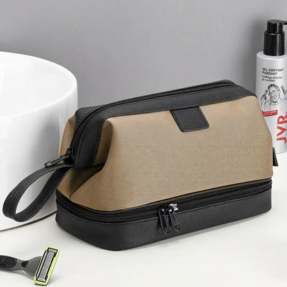 Trousse Toilette Étanche – coloris Beige podwójna warstwa