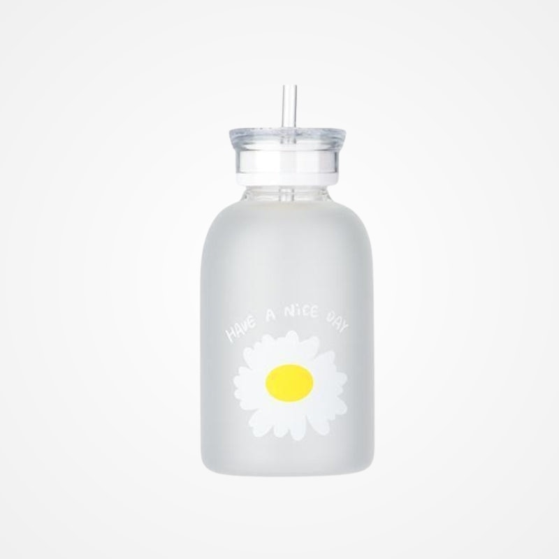 Gourde En Verre Avec Paille