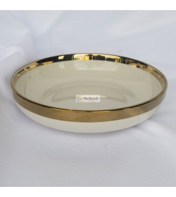Set de 6 verres strié 15cl motif quadrillé liseré or