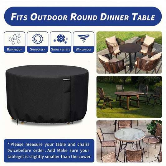 Heavy-Duty Round Outdoor Furniture Cover with Air Vent