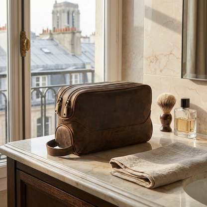 Trousse Toilette Cuir Homme Vintage – photo 10