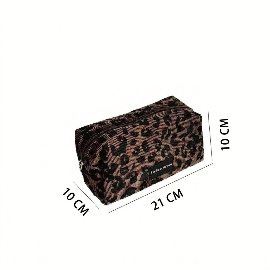 AMPHION - Trousse de Maquillage Léopard Grande Capacité