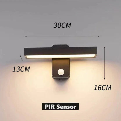 Outdoor PIR Motion Sensor Wall Light - Waterproof & Adjustable – coloris L30 cm – z czujnikiem PIR – 18 W