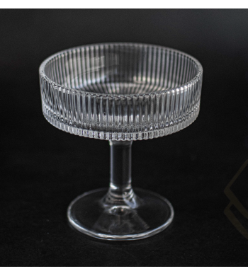 Set de 6 verres à eau strié liseré doré