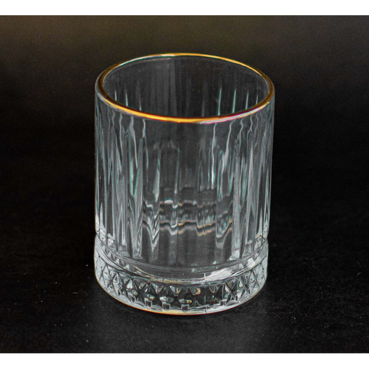 Lot de 6 verres à eau strié liseré or 200ml