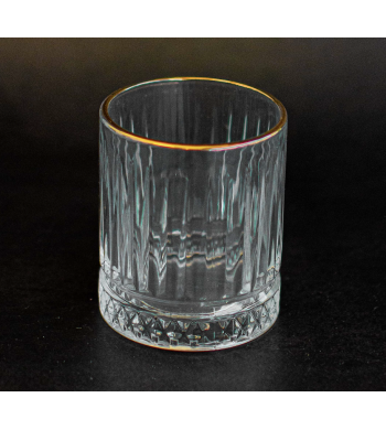 Lot de 6 verres à eau strié liseré or 200ml