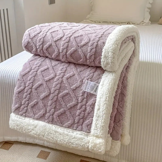 Luxurious Snuggle Sherpa Blanket for All Seasons – coloris Charcoal
