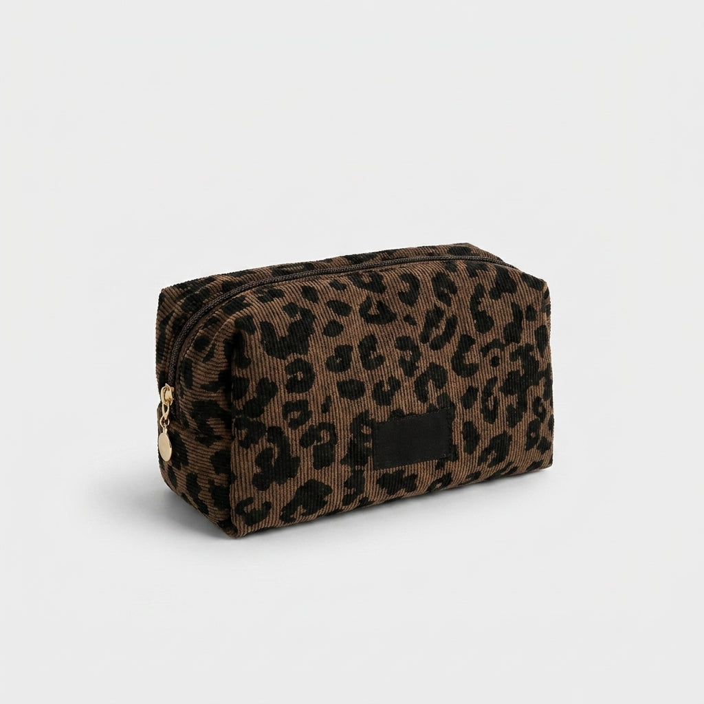 AMPHION - Trousse de Maquillage Léopard Grande Capacité