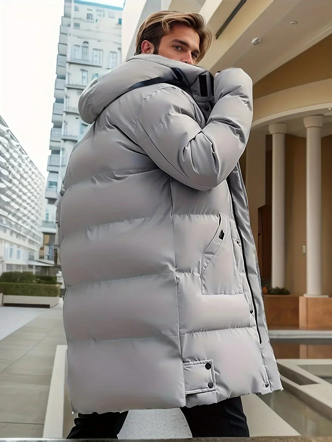 Veste Chaude à Capuche Matelassée Homme