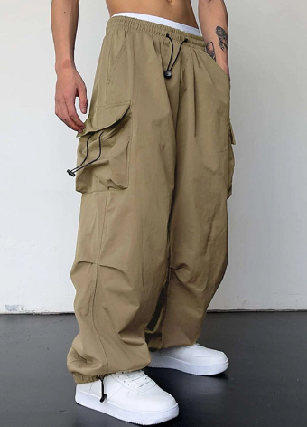 Men's Baggy Wide Leg Cargo Pants - Casual Comfort