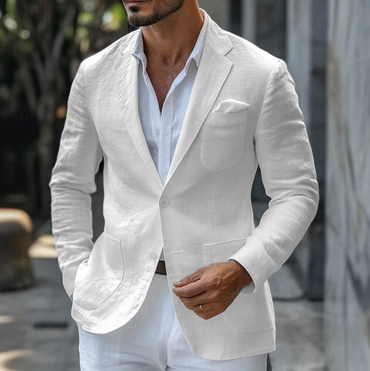 Veste Homme classique blazer élégant été costume – coloris Blanc