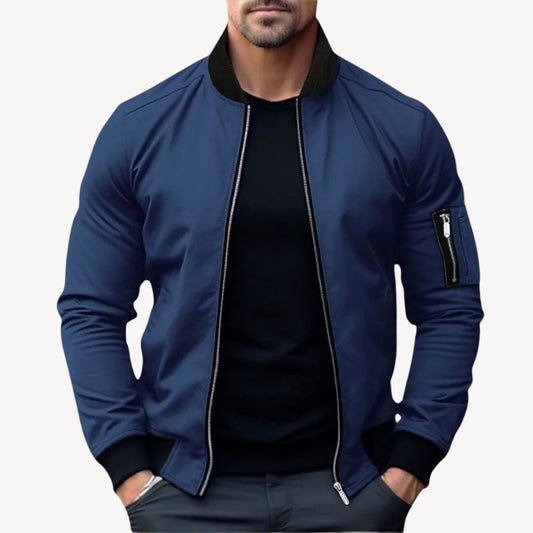 Men's Classic Zip-Up Bomber Jacket - Versatile & Stylish