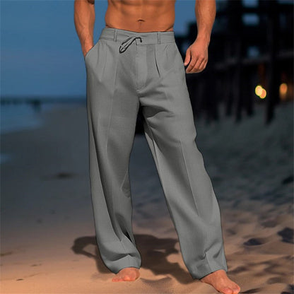 Pantalon Homme, cordon de serrage – Blanc