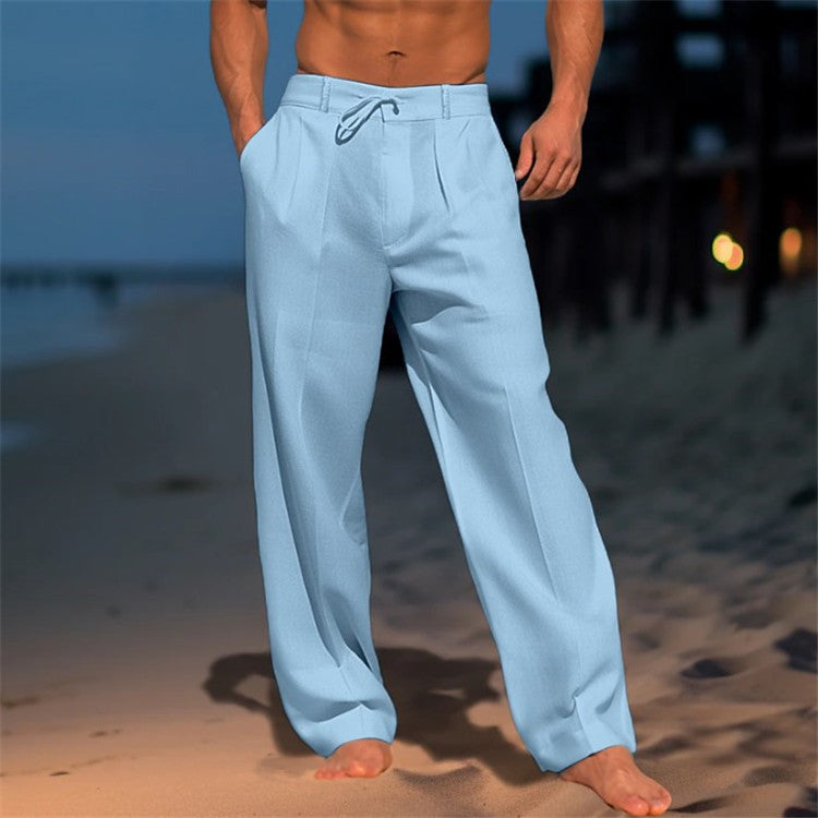Pantalon Homme, cordon de serrage – Blanc