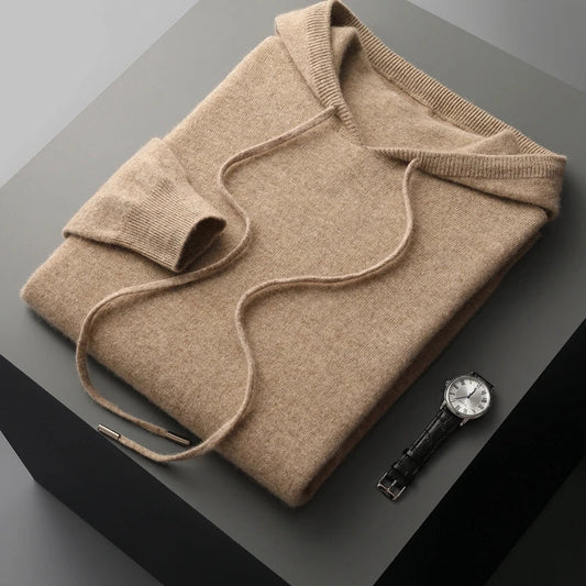 Sweat à capuche Homme luxe avec réglable capuche – coloris Beige