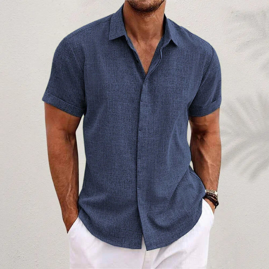 Chemise Homme court manches Oliver – coloris Królewski Bleu