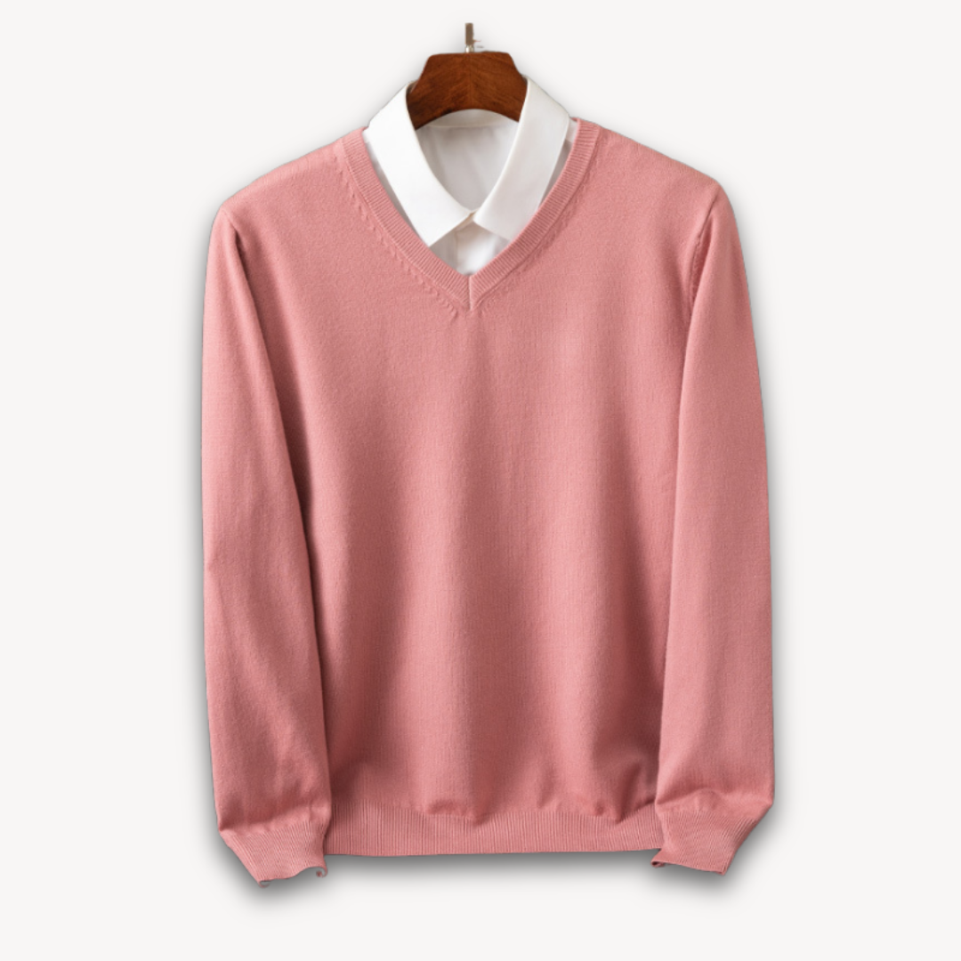 Pull Ajusté Doux Homme, col V